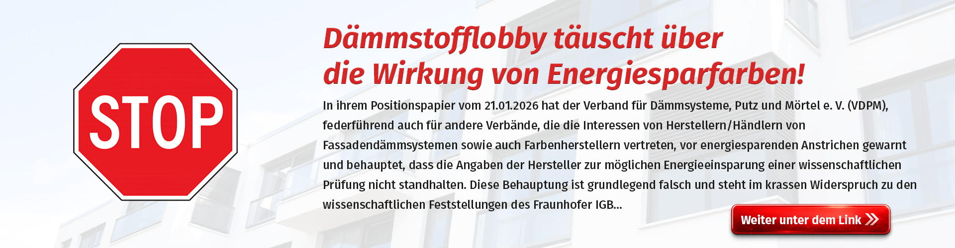 Header Dämmstofflobby täuscht