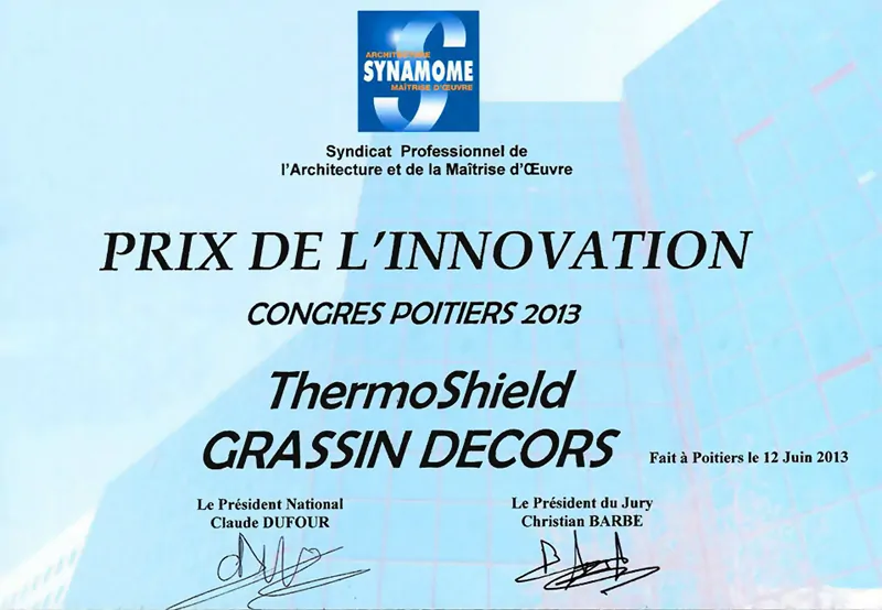 Zertifikat Prix de L'innovation